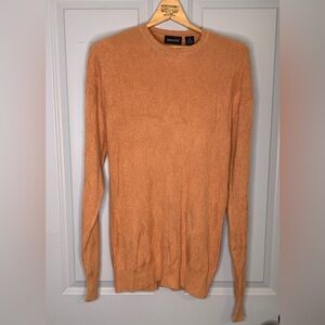 Riscatto Men’s Silk/Cashmere Crew Neck Tan/Orange Sweater in Size L